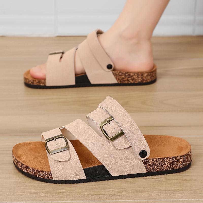 Classic Fashion New Men's Monk Strap Outdoor Cork Slippers Male Summer Open Toe Sandals Chanclas De Hombre