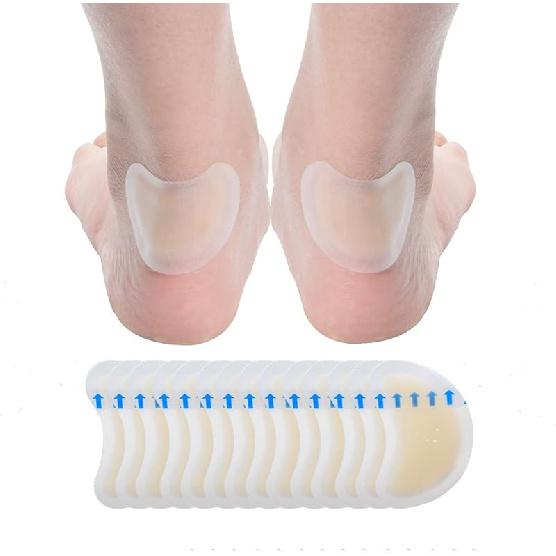 Welnove -14 Packs Blister Pads, Adhesive Heels Blister Cushioned Bandages for Blister Prevention, Blister Gel Guard Hydrocolloid Pads, Heel Curly-14 Pack