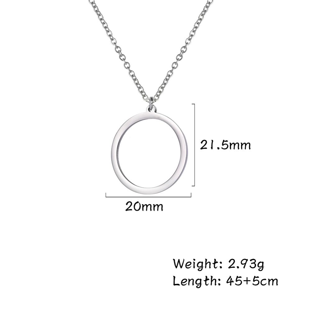 Geometric Round Heart Choker Necklace for Women Stainless Steel Minimalist Simple Clavicle Neck Chain Jewelry