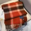 Classic 100 wool plaid red scarf for men and women, warm autumn and winter cashmere scarf