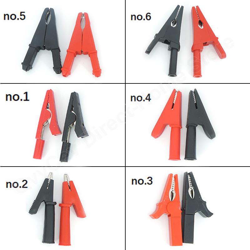 Rød+svart 20/50A PVC Alligator Krokodilleklemmeklemme Sokkel Plugg Håndtak Testkabel Probe 4mm bananplugg elektrisk Batteri