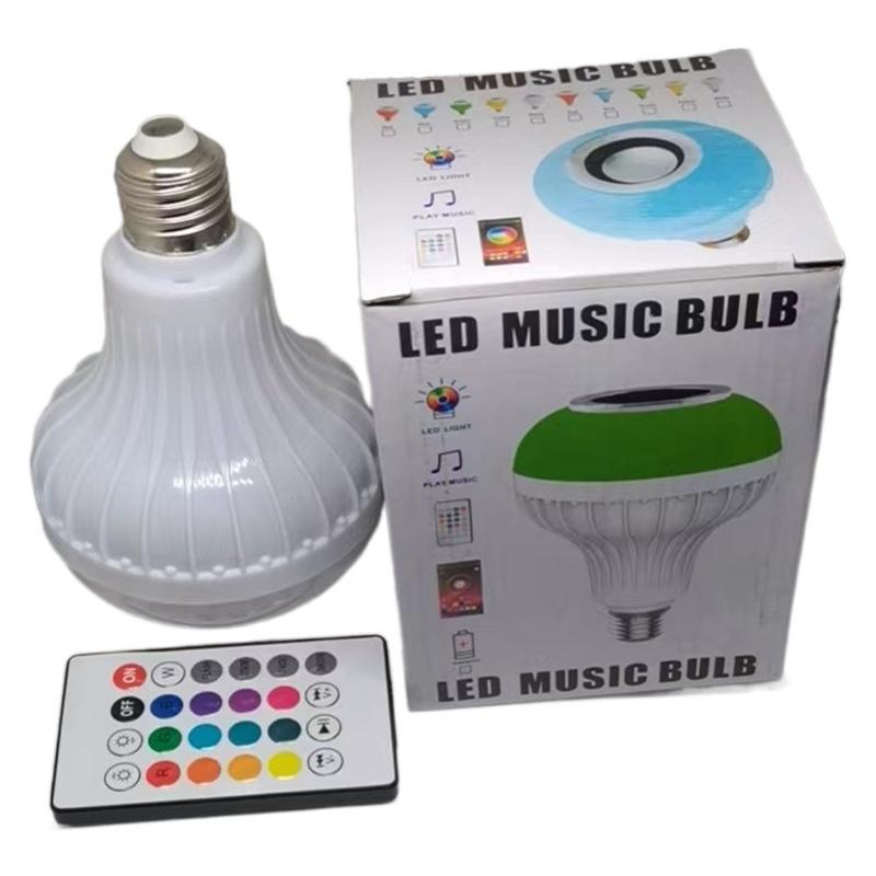 E27 Rgb Smart Bluetooth Speaker Music Bulb Colorful Dimmable Light Bulb With Remote Control 12W Led Bulb For Home Party