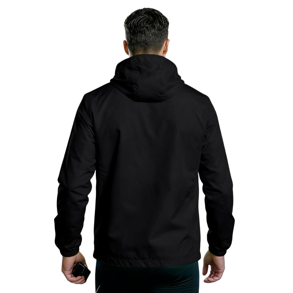 Unisex Lightweight Hooded Sports Jacket with Reflective Zipper Breathable Quick Dry with Storage Bag