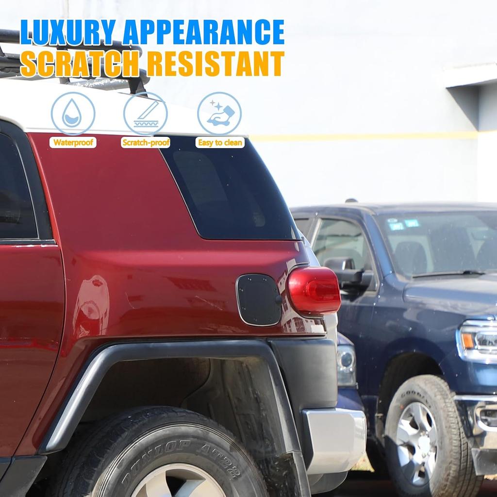 Gas Fuel Tank Cap Protector Cover Compatible with Toyota FJ Cruiser 2007-2021,ABS Plastic Fuel Tank Door Cover Car Oil Gas Cap Door Cover Trim