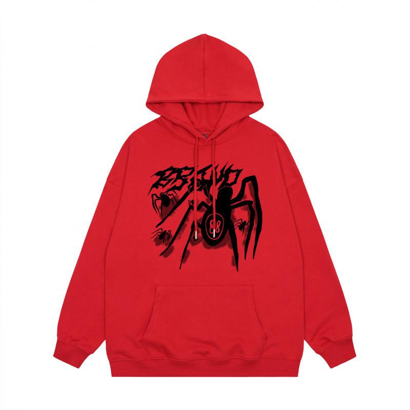 Black Spider Hooded Sweater Loose Couple Coat Tide