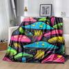1pc Mushroom Printing Lightweight Flannel Blanket, Comfortable and Warm Blanket, for Camping Sofa Bed and Couch Office, Suitable for Gift Bla