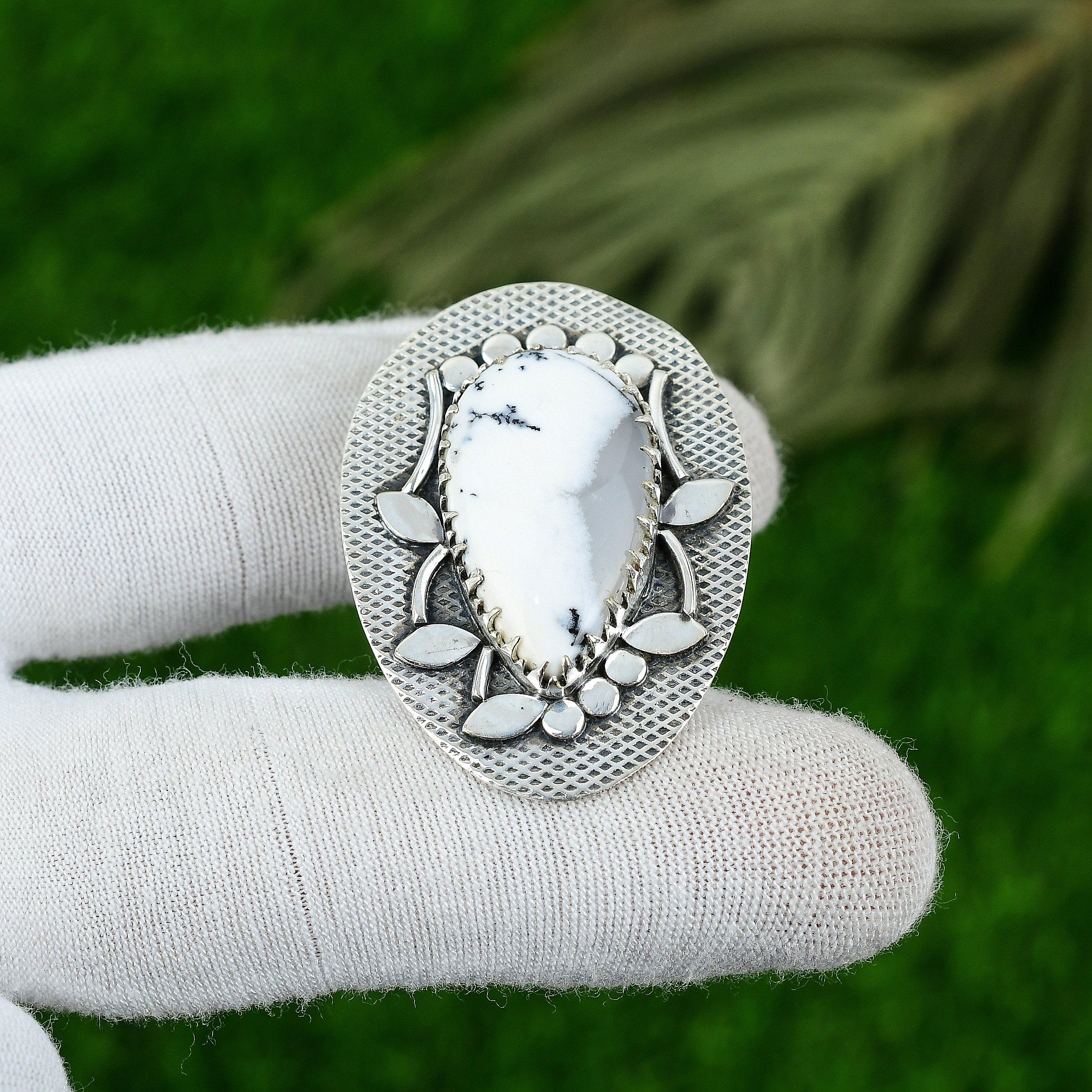 

Anniversary Gift For Her Natural Dendrite Opal Gemstone Pendant 925 Silver