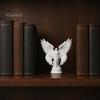 Delikatny Anioł Dekoracja Figurka Drukowana 3D z Dużymi Skrzydłami, Biała Matowa Statua, Wykończenie Kolekcjonerskie Estetyczna Minimalistyczna Rzeźba do Domu Biura
