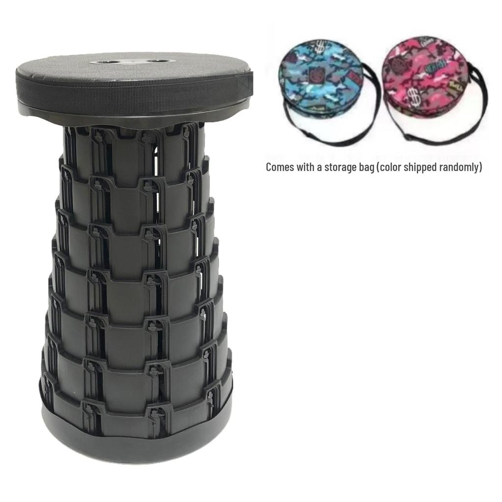 Adjustable Telescopic Portable Folding Stool for Outdoor Travel & Camping