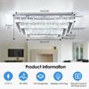 20.07'' Indoor K9 Crystal LED Square Ceiling Light Fixture 3-Tier Rectangular Flush Mounted Chandelier with Switch