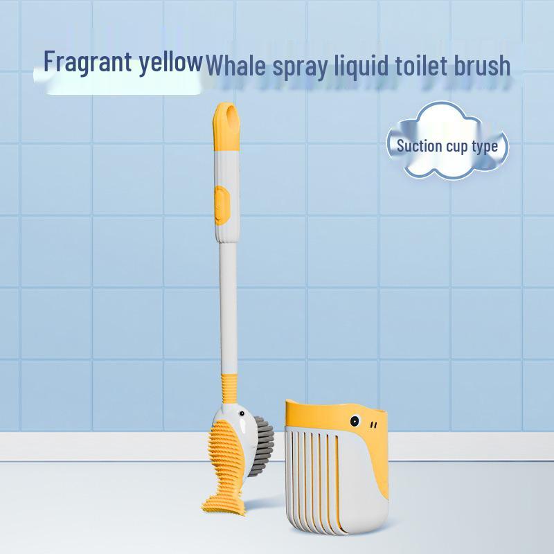

Wall-Mounted Cute Duck Suction Cup Toilet Brush with Liquid Dispensing жёлтый