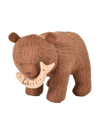 Bleu Bleu Bleuet Wood Carving Folk Craft Bear Plush Toy Mascot Large Decorative Figurine Cute Soothing Bleuet