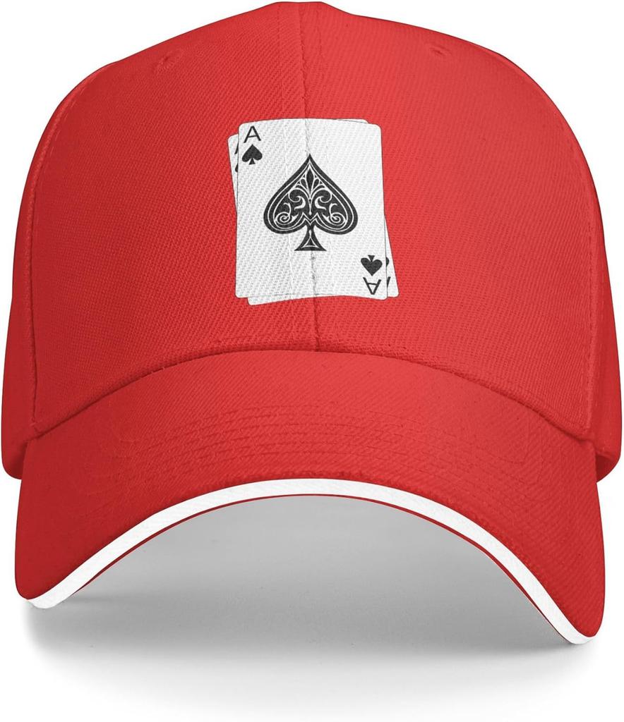 Poker Ace of Spades Baseball Cap Men Women Adjustable Peaked Sandwich Dad Hats Golf Hat