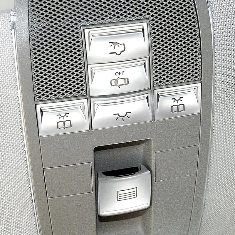 Car Roof Sunroof Reading Light Buttons Stickers Decoration For Mercedes Benz GLK C E Class X204 W204 W212 Dome Lamp Cover Trim