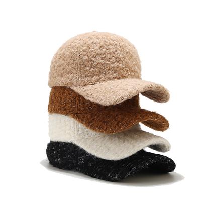Autumn and Winter Trendy Peaked Cap Teddy Velvet Thickened Warm Baseball Cap Light Plate Lambswool Hat for Women Korean Style