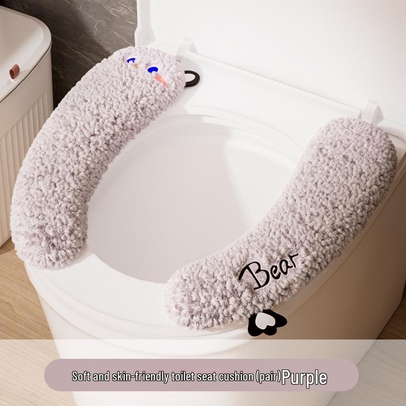 Waterproof Plush Toilet Seat Cover - Thickened for Autumn/Winter 2025