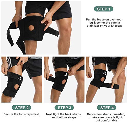 FASHNEX Premium Knee Support Open Patella, Breathable Knee Cap Brace for Arthritis, Pain Relief, Sports for Men & Women (Single Piece / 1 Piece (