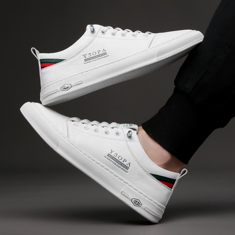 2025 Designer Shoes for Men Genuine Leather Casual Shoes Fashion Flat Skateboard Shoes Youth Cool Slip-on Sneake