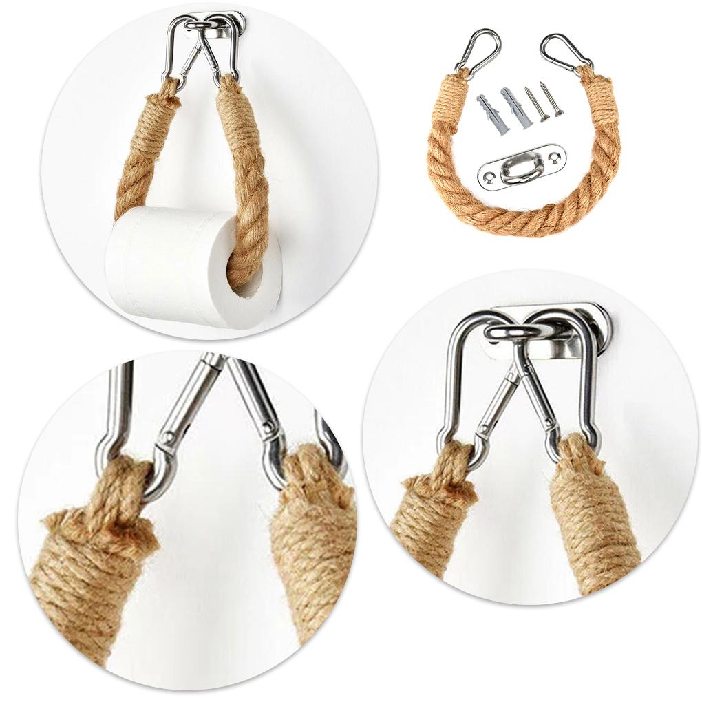 Towel Hanging Rope Toilet Paper Holder Home Hotel Bathroom Handmade Retro
