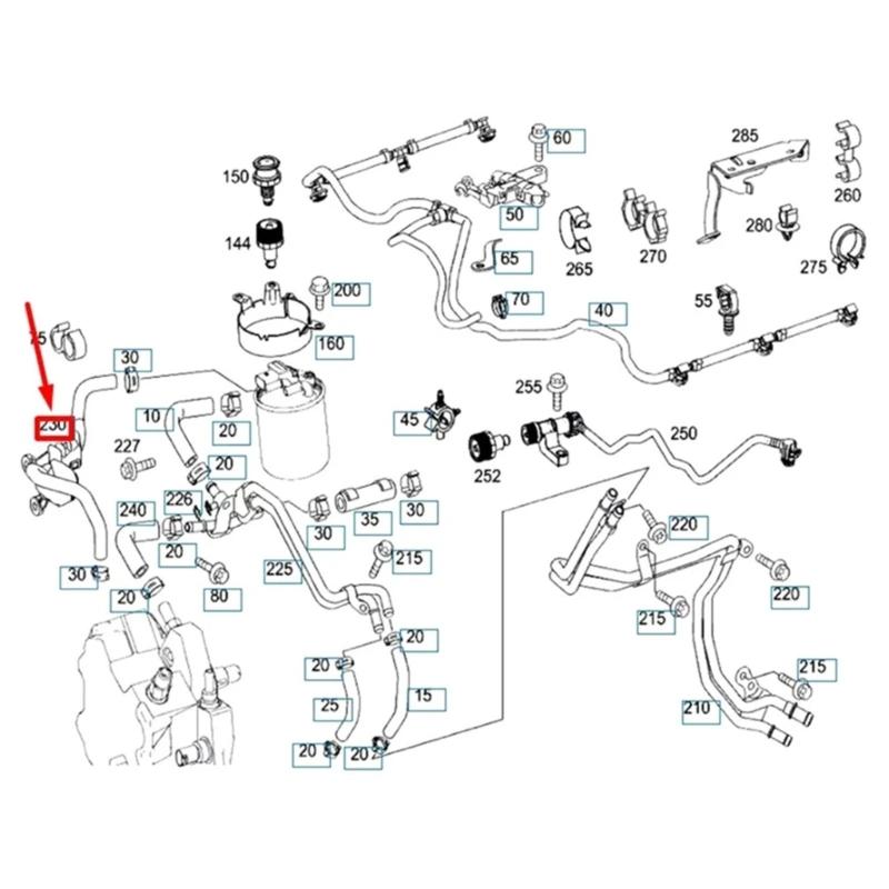 Car Heavy Duty Fuel Line Hose for W164 GL350 Models High Pressure Resistance Plastic Material A642070028164 A6420700281