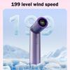 Portable Handheld Turbo Fan,3 In 1 Rechargeable Mini Fans,Up To 12 Working Hours,1-199 Speed,Digital Display,