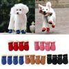 Winter Warm Pet Shoes 4pc/set Cute Dog Booties Snow Walking Puppys Booties Shoes Casual Fashion No-slip Dog Shoes