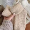Japanese Style Winter Warm Retro Women Socks Diamond Check Thicken Women Pile Socks Solid Color Thermal Loose Socks
