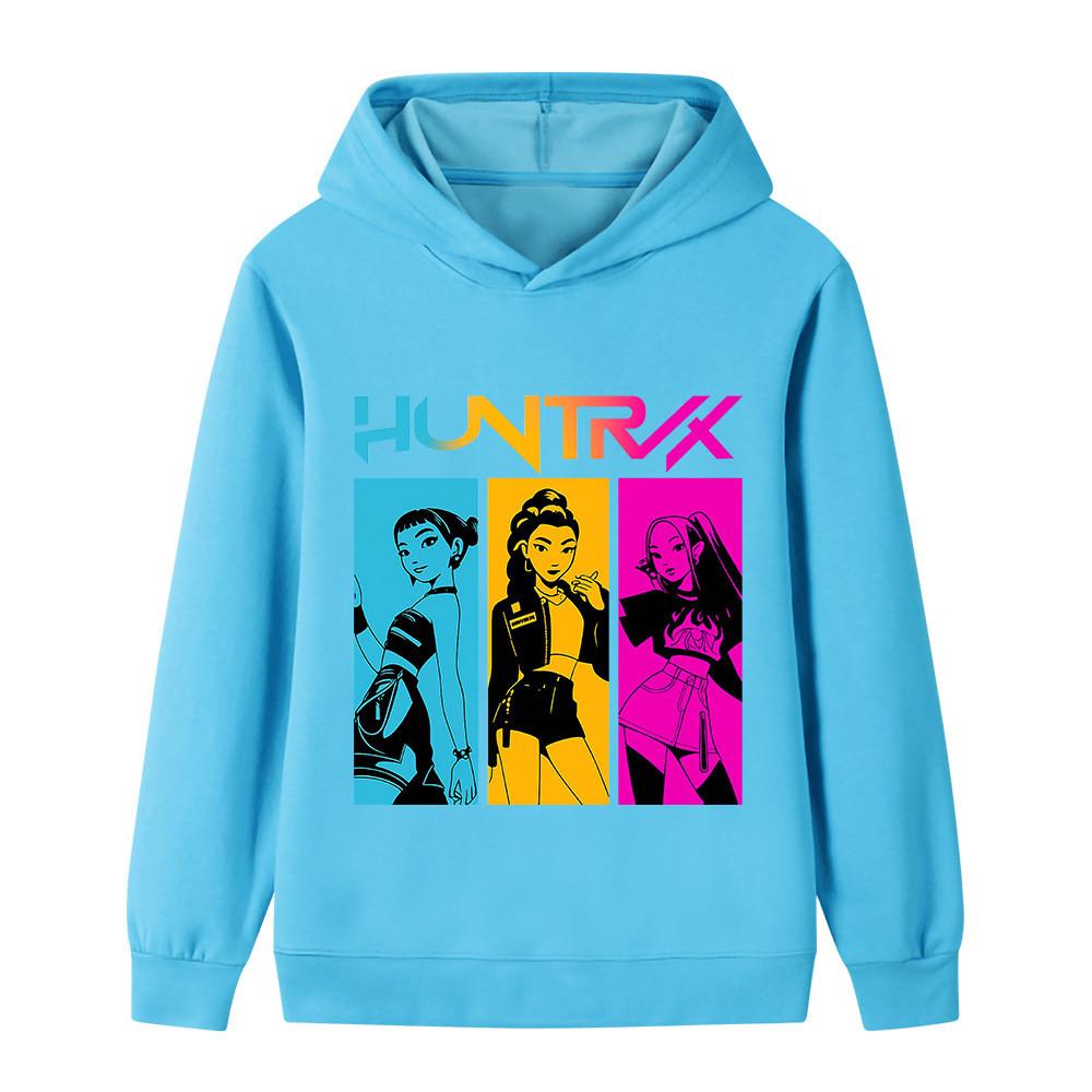 B1203 Kids Boys Girls Kpop Rumi Zoey Mira Print Long Sleeves Hoodie