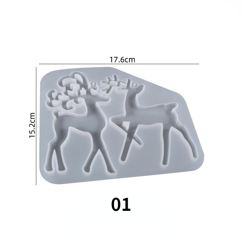 

Эпоксидные нестандартные инструменты для изготовления ювелирных изделий, серьги, смоляная форма, рождественский брелок с изображением лося, кулон, силиконовая форма, украшение для рождественской елки светло-серый