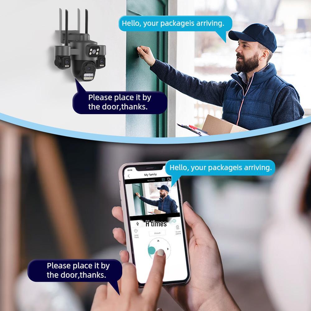ICSEE Triple-Objektiv Outdoor WiFi HD Überwachungskamera