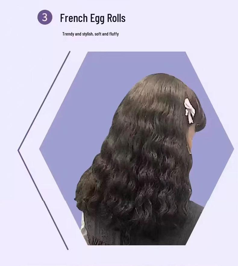 French Water Wave Deep V Curling Iron - 32mm Egg Roll Design, Long-Lasting Style, Hair-Safe