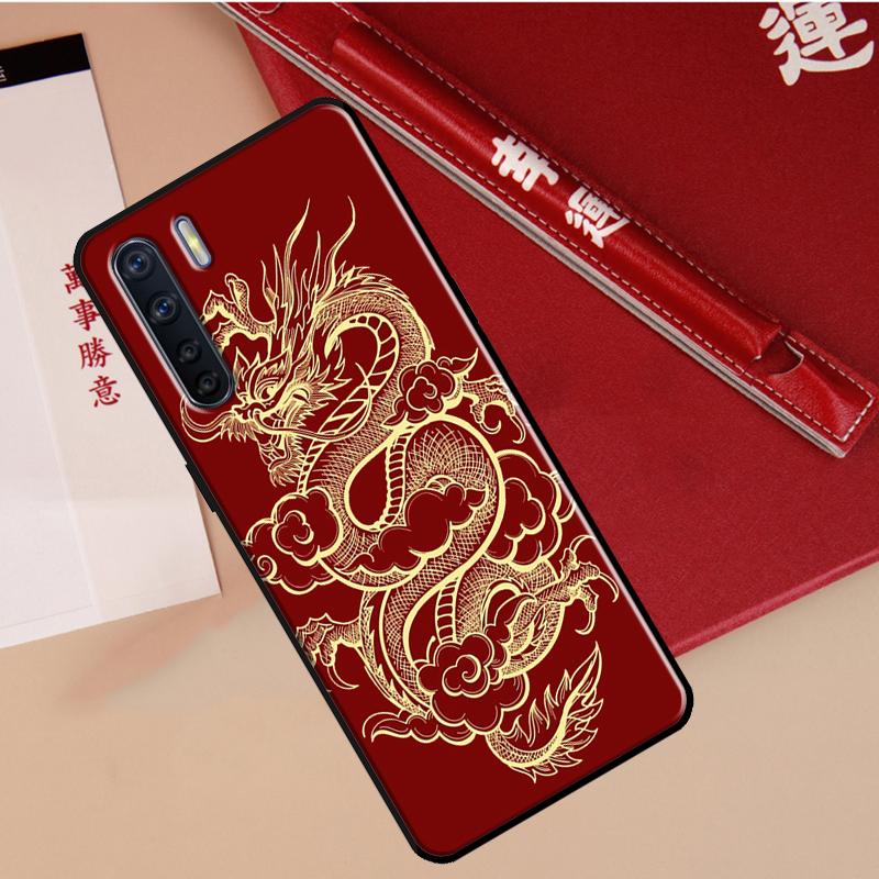 Chinese Dragon Case For Oppo A60 A98 A58 A78 A18 A38 A80 A40 A77 A57 A17 A74 A54 A94 A96 A76 A16 A15 A5 Pro