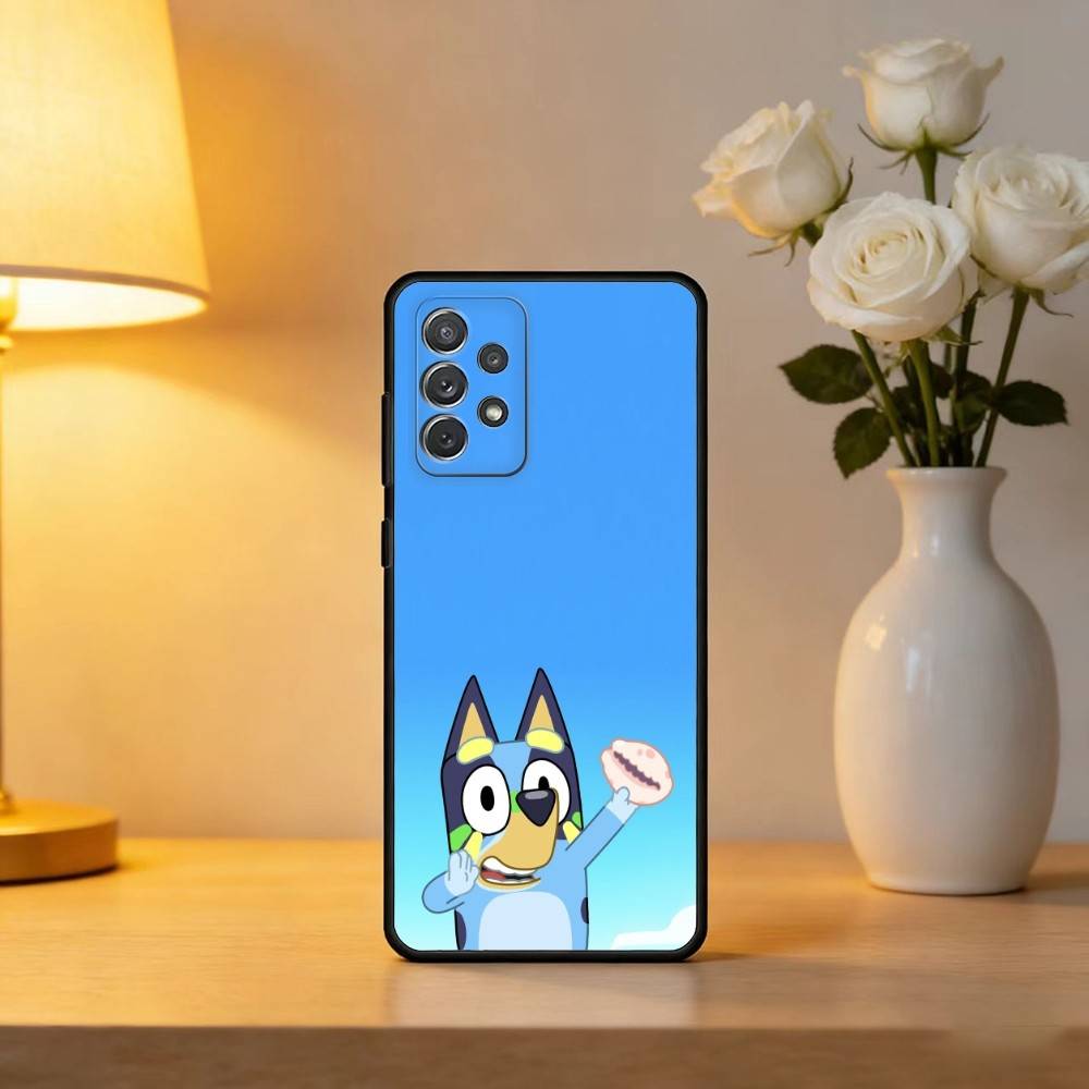 Cartoon B-Bingo DOG Phone Case For Samsung Galaxy A73,A72,A71,A70,A53,A52,A51,Soft Silicone Black Cover