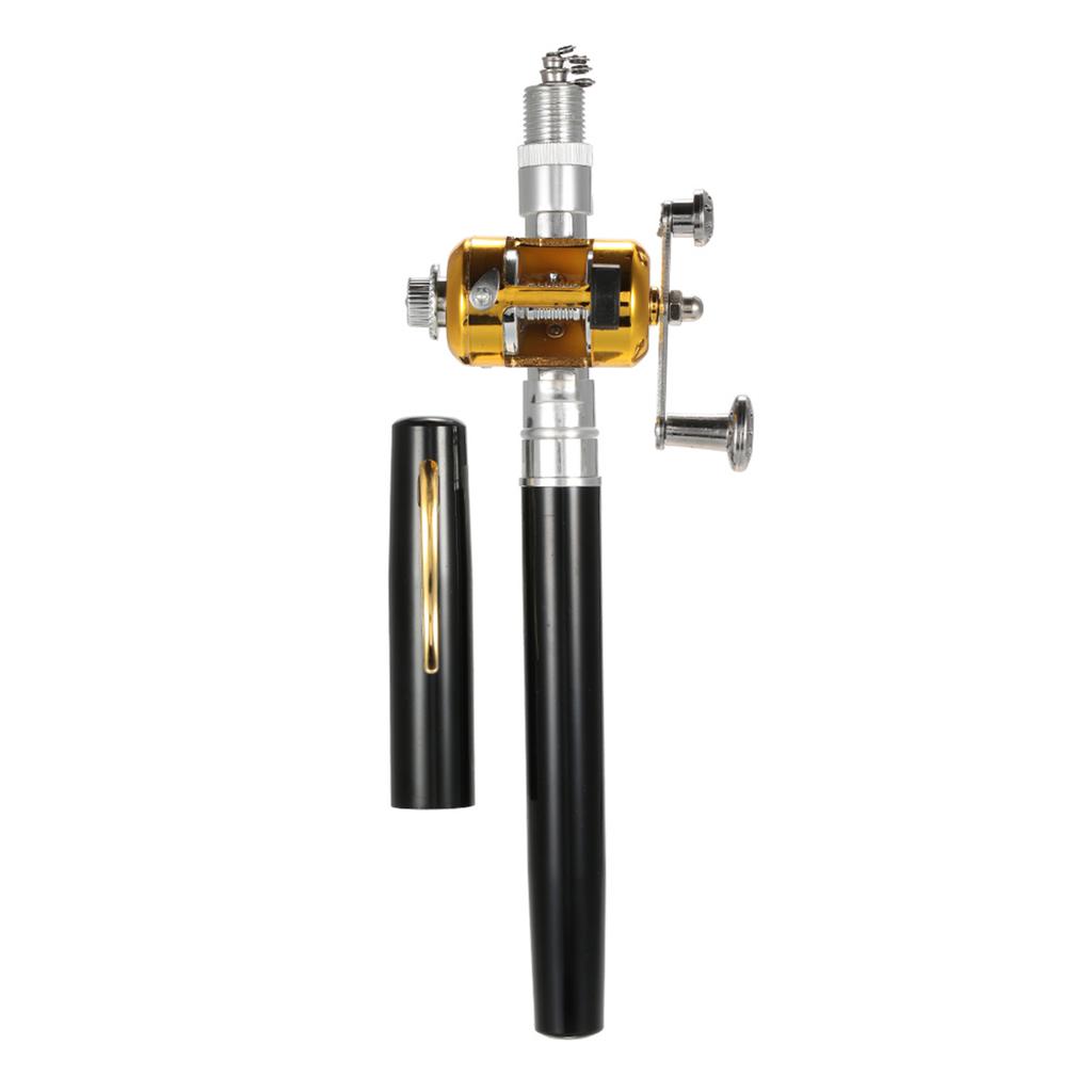 Fishing Rod Reel Combo Kit Set Mini Telescopic Portable Pocket Pen Fishing Rod Pole + Reel Aluminum Alloy Fishing