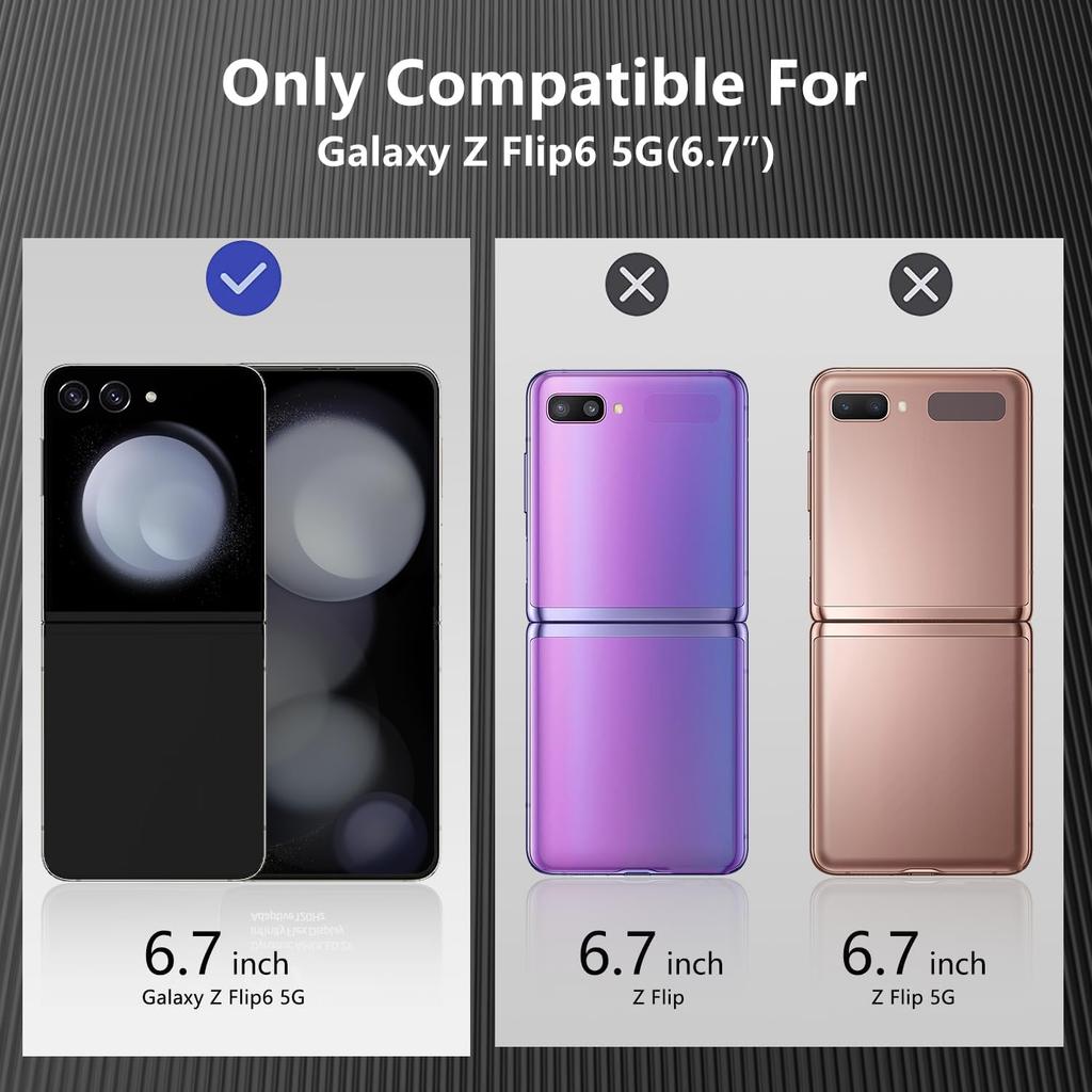 for Samsung Galaxy Z Flip 6 Case, Silky Touch Back Carbon Fiber Leather Cover for Samsung Flip 6, Ultra-Thin Shockproof Scratch-Resistant Protective