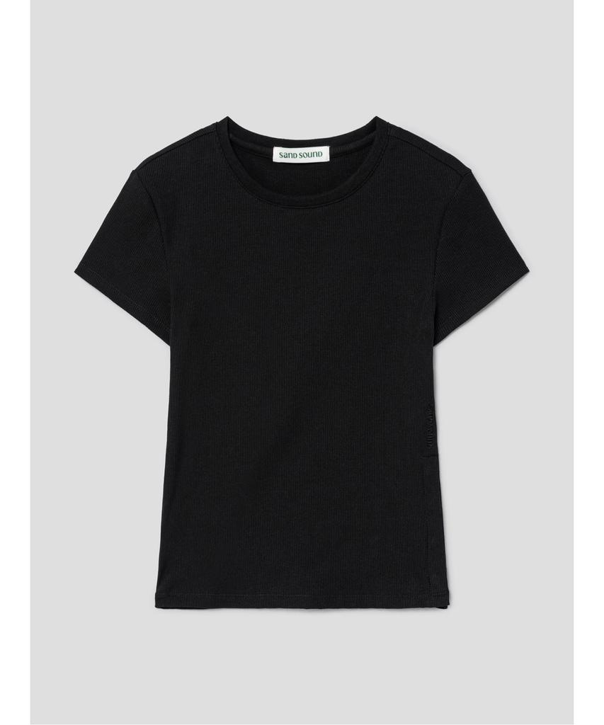 Saendeusaundeu (Women) Basic Side Slit T-Shirt Black