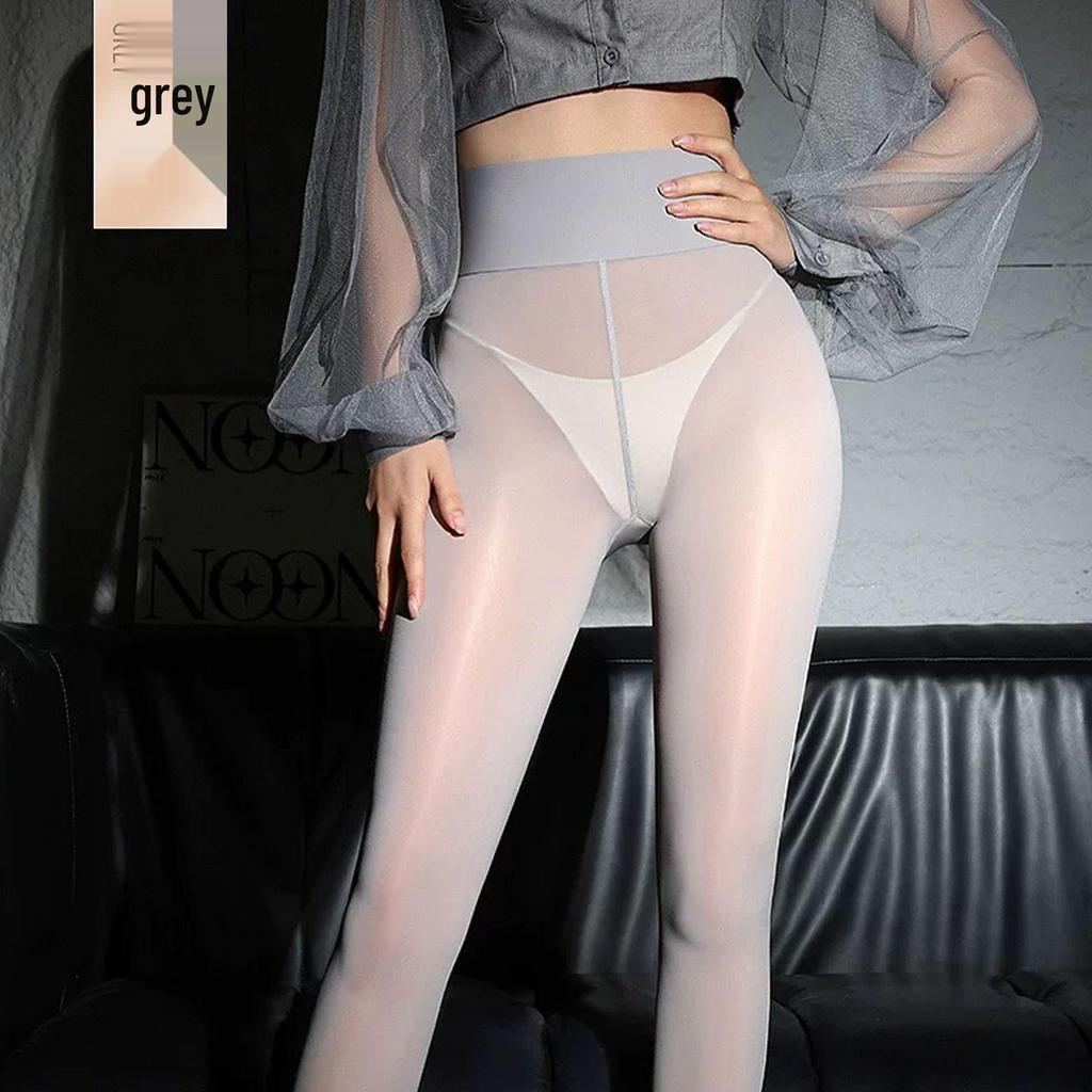 8D Glossy Plus Size Watermelon Crotch Silk Stockings - Smooth & Anti-Snag