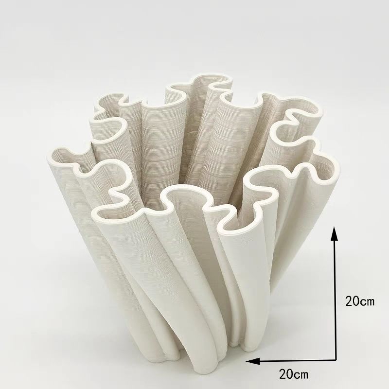 Modern Creative 3D Printing Folded Ceramic Vase Decoration Home Entrance Table Furnishing Crafts Sample Room Desktop Ornaments