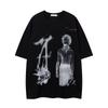 Clothing Men's Original Fuzzy Punk Print Boxy Version Niche 230g Heavy Short-sleeved T-shirt Men's and Women's Summer INS