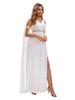Greek Goddess Dress White Long Toga Ancient Mythology Athena Halloween Costume for Women