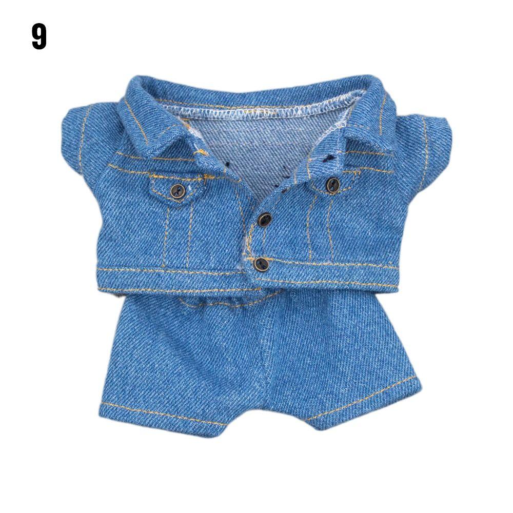 10cm Fashion Jeans Pants Jacket Suits Doll Clothes Cotton Doll Casual Wears Coat Tops 1/12 Dolls Clothes Accessories