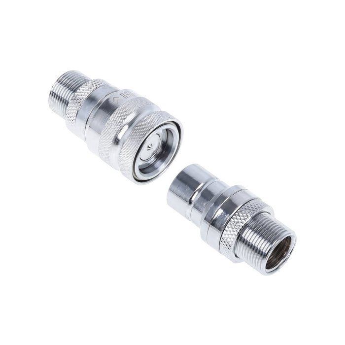 Alphacool Eiszapfen quick release connector kit with double bulkhead G1-4 inner thread - Chrome