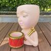 Durable Silicone Mold Silicone Casting Mould Human with Drum Shaped Silicone Craft Molds for DIY Making Resin Flowerpot