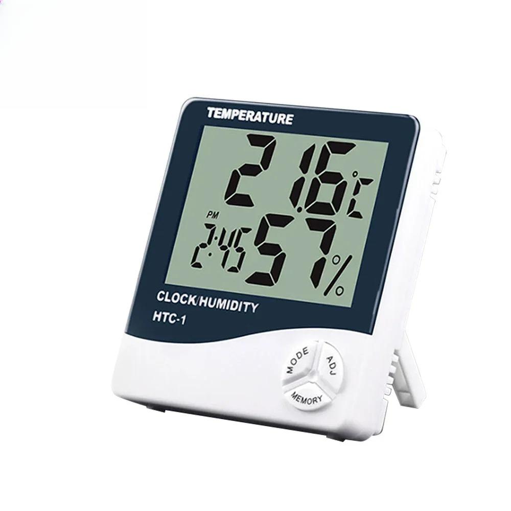 Digital Thermometer Hygrometer LCD Electronic Digital Temperature Humidity Meter Clock Alarm Home Indoor Outdoor Hygrometer