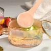 1Pcs Household Instant Noodle Bowl with Cover Small Bear Soup Bowl High Borosilicate Glass Salad Bowl Double Ear Glass Pot