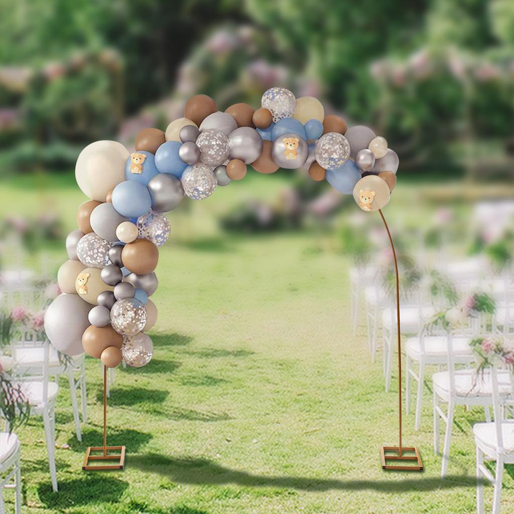 7.5ft Tall Elegant Gold Metal Wedding Arch Stand for Bridal Ceremony, Balloon Backdrop, Anniversary Birthday Event Decor Frame