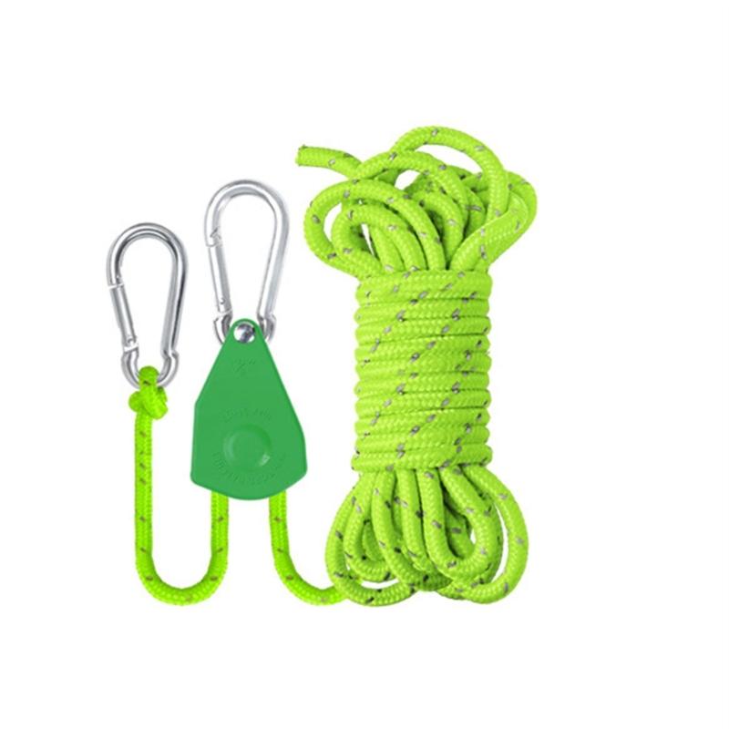 Tent Tie Downs Rope Hangers Camping Pulley Rope Adjustable Reflective Tie Downs Rope Hangers Tent Guide Rope for Outdoor