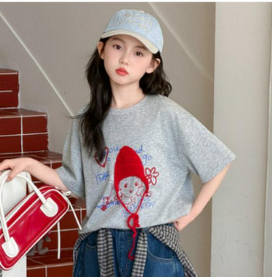 Girls' Korean Style Summer T-shirt & Shorts Set - 2026 Casual Short Sleeve Outfit