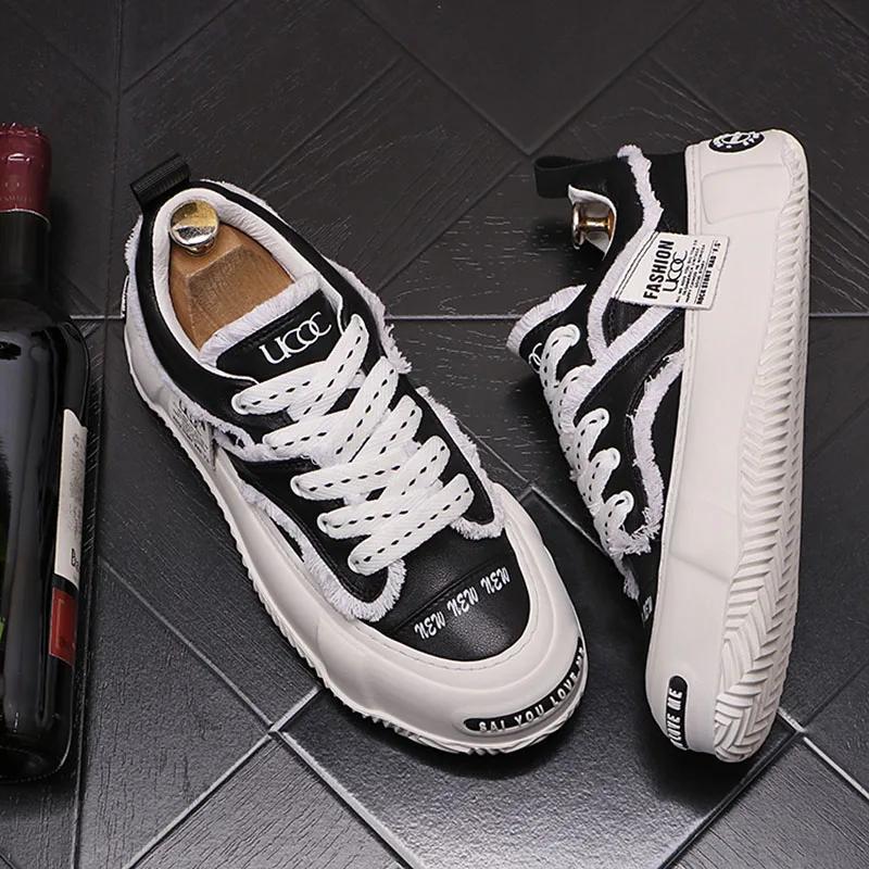 Fashion Men Shoes White Black Green Thick Bottom Casual Shoes Flats Male Luxury Designer Walking Mens Sneakers Man Loafers Shoes for Men