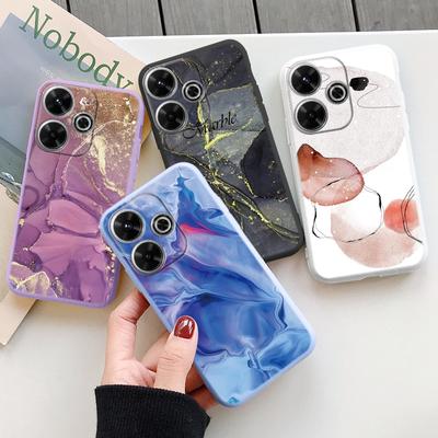 Marble Soft Silicone Case For Samsung A55 M35 S24 Redmi Note 13 Pro 13C 14 Xiaomi Poco C65 iPhone 15 Huawei Honor 200 Realme 9 Camera Shockproof Cover